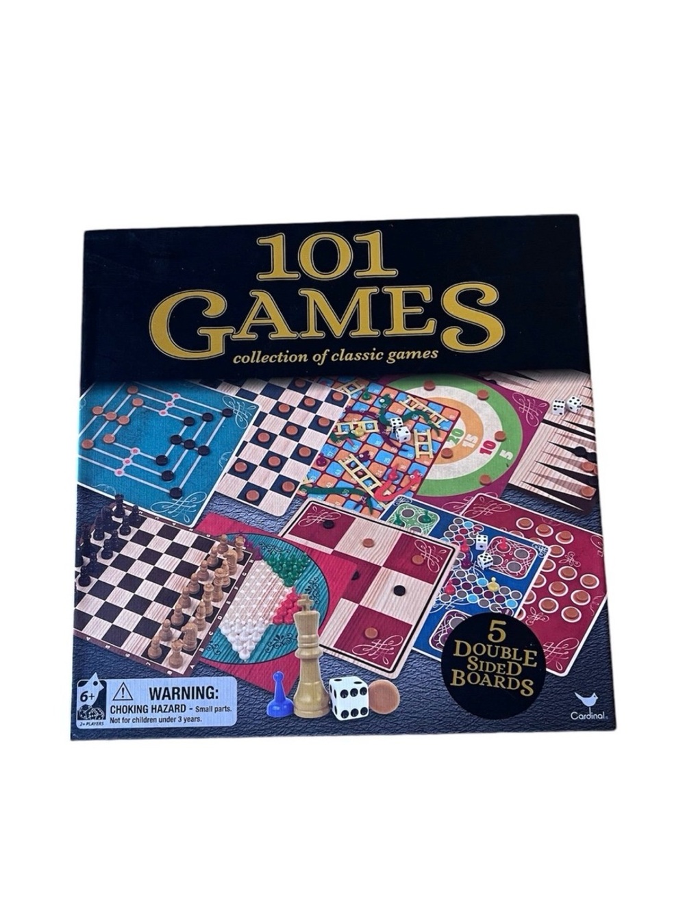 NIB Cardinal 101 Games Collection Of Classic Games 5 Double Sided Boards